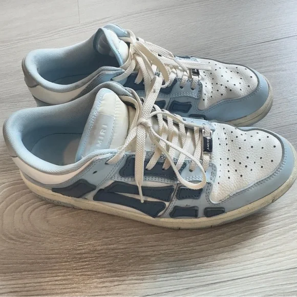 AMIRI Light Blue and White Sneakers